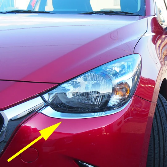 Chromowane listwy reflektorów do Mazda 2 Demio 2015 2016 2017 2018 2019 Akcesoria do reflektorów