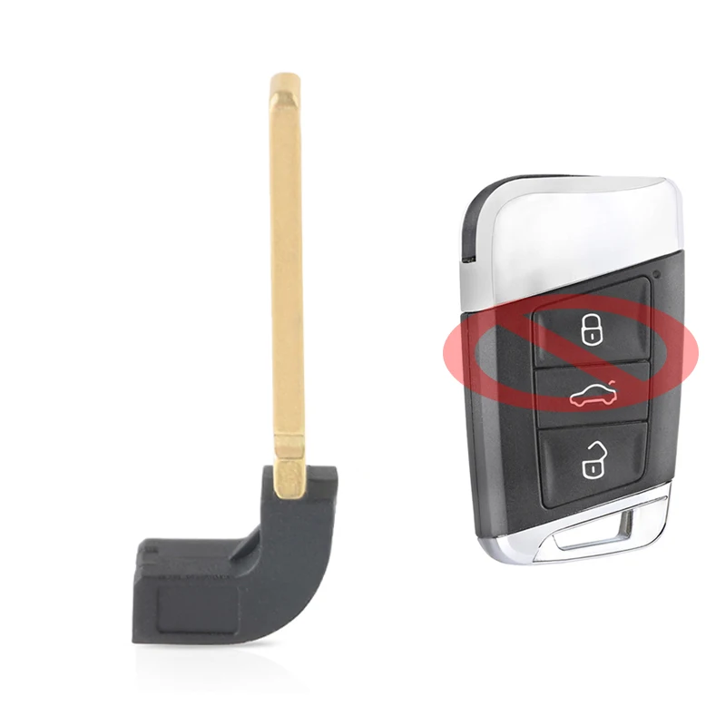 

Keyecu Uncut Emergency Insert Key Blade for VW Volkswagen Passat B8 Magotan Superb A7 2015 2016 2017 2018 Smart Remote Key Fob