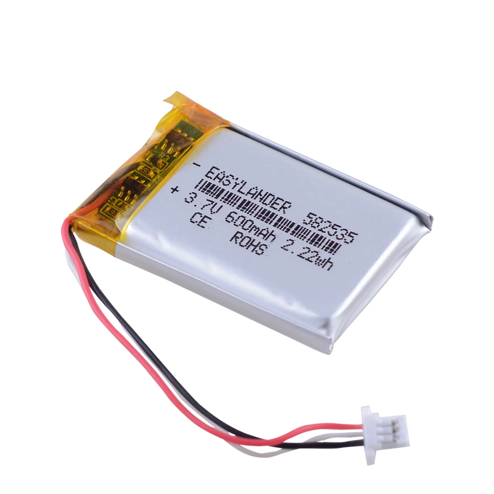 ROHS CE 582535 3.7V 600mAh 602535 bateria litowo-polimerowa do MIO tachograf papago HP F300 F200 F210 QStar A5 DVR parkcity 710