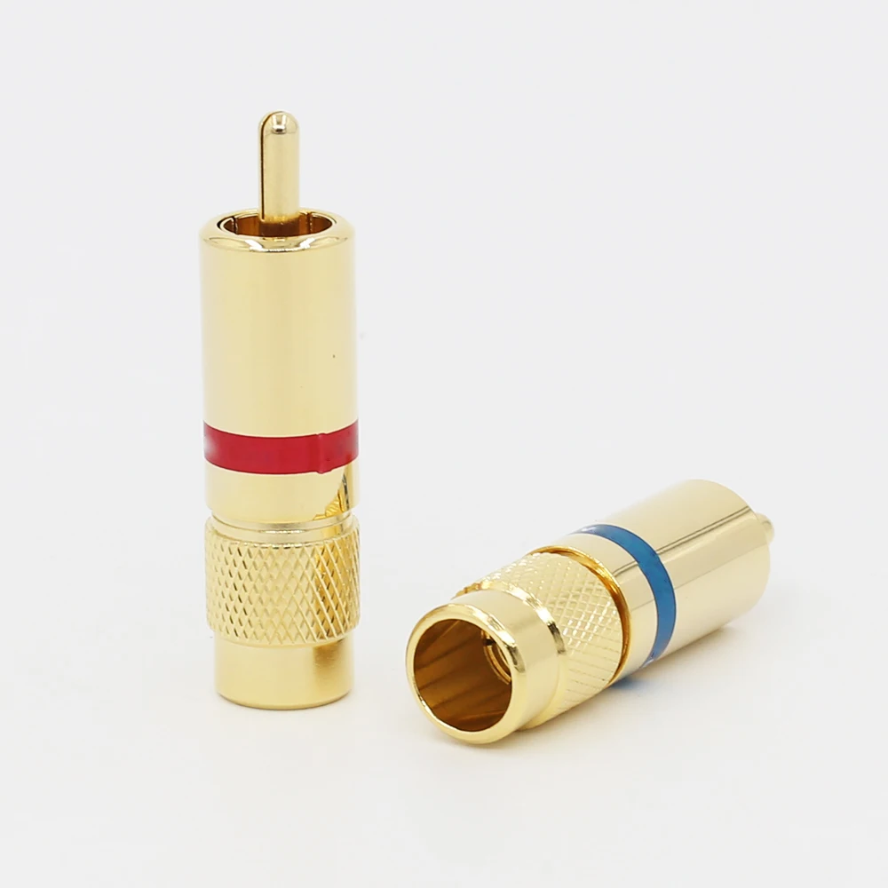 Connettore RCA placcato in oro 24K 4 pezzi connettore RCA cavo Audio RCA saldatura connettore Audio
