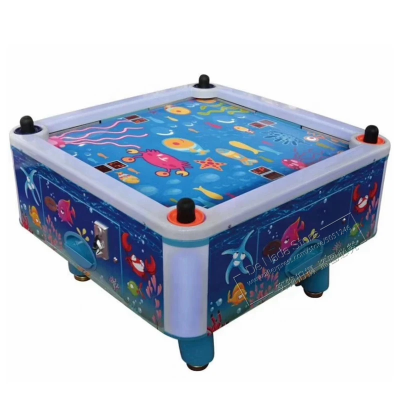 4 People Play Square Air Hockey Table Children Adults Coin Operated Amusement Game Machine Tickets Redemption Arcade Machine