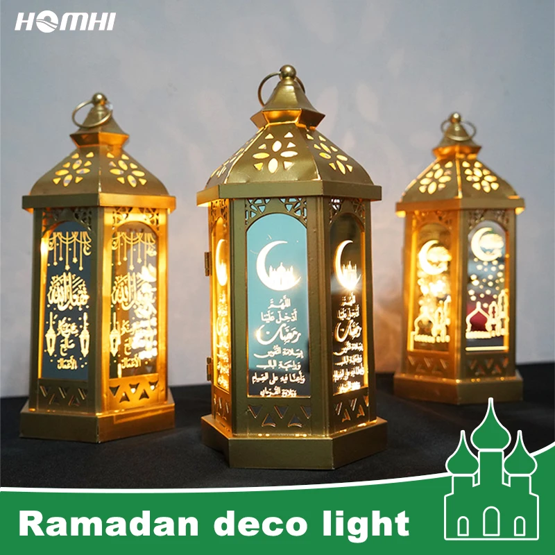 

Ramadan Lights Decoration Bedroom Decor Led Battery Habitacion Decoracion Iron Gold Tower Lampka Nocna Quran Festa Night Light