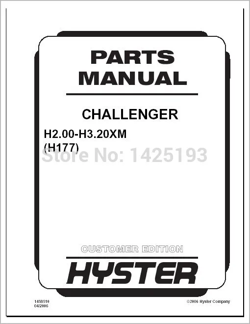 

Hyster Spare Parts HTML Old Models 2012