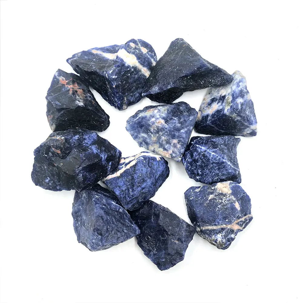 2pc/Lot Natural Stone Raw Blue Sodalite Rough Quartz Crystals Rock Healing Mineral Aquarium Home Room Decoration Gemstone Energy