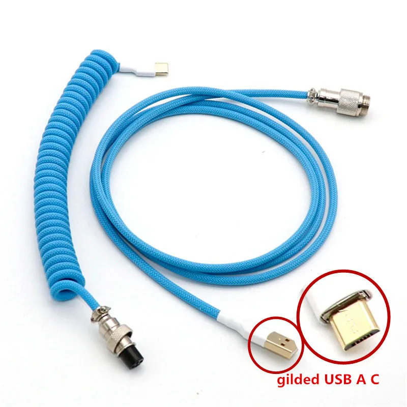 Angituコイル状メカニカルキーボードケーブルusbタイプc単GX12でアビエイター