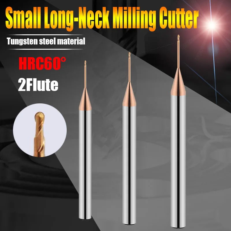 

HRC60 CNC tools 4mm shank avoiding lengthen R0.15mm-R0.45mm long-neck carbide tungsten steel ball nose end mills for metal steel