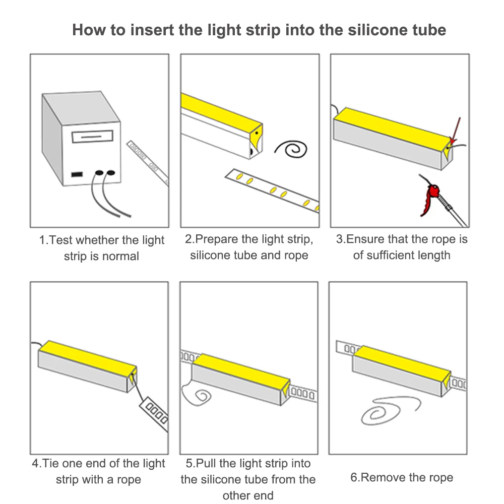 WS2812B WS2811 RGBW LED Neon Rope Tube Silicone Gel Flexible Strip Light Soft Lamp Tube  IP67 Waterproof For Decoration