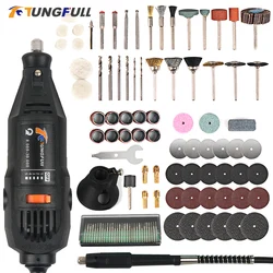 Tungfull-Ferramenta giratória elétrica estilo Dremel, velocidade variável, mini ferramenta de perfuração, gravação polonesa, perfuração com eixo flexível, corte