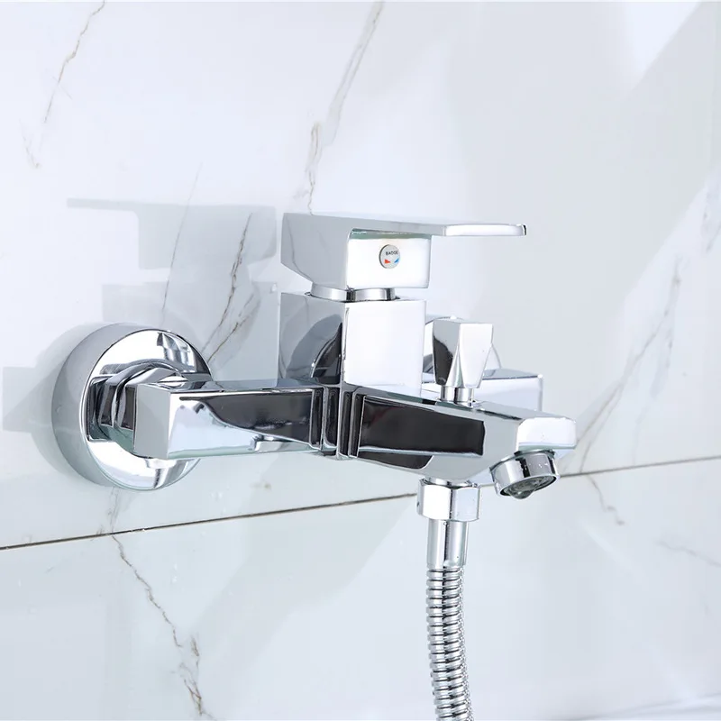 Simple Triple Bathroom Shower Set Bathtub Mixer Hot and Cold Shower Faucet with Shower Spray  Hot &cold Bath Mixer Faucet