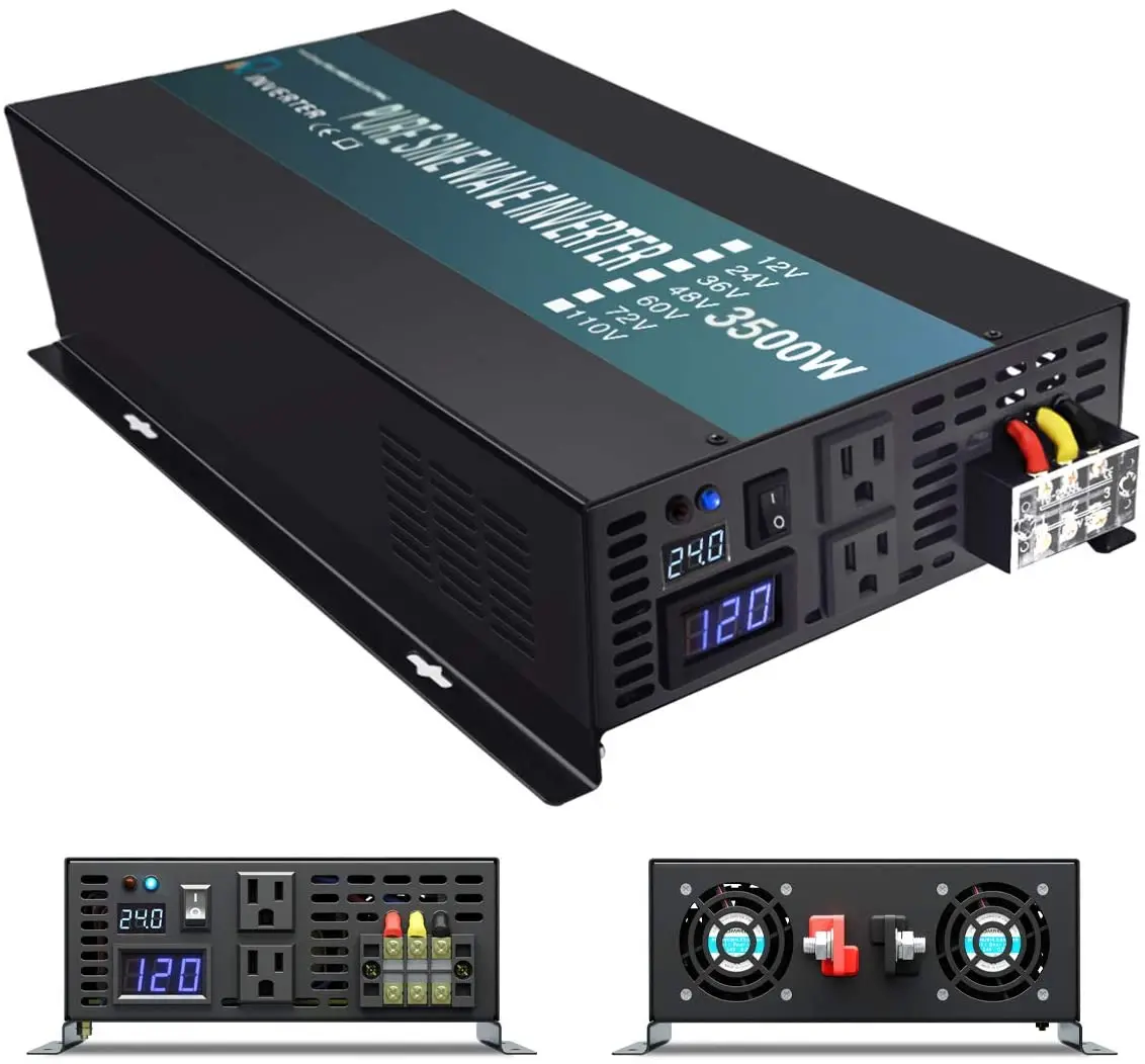 

7000 Вт пиковый 3500 Вт Инвертор немодулированный синусоидальный солнечный инвертор генератор 12 В/24 В постоянного тока до 120 В/220 В/230 В переменного тока Преобразователь высокого напряжения