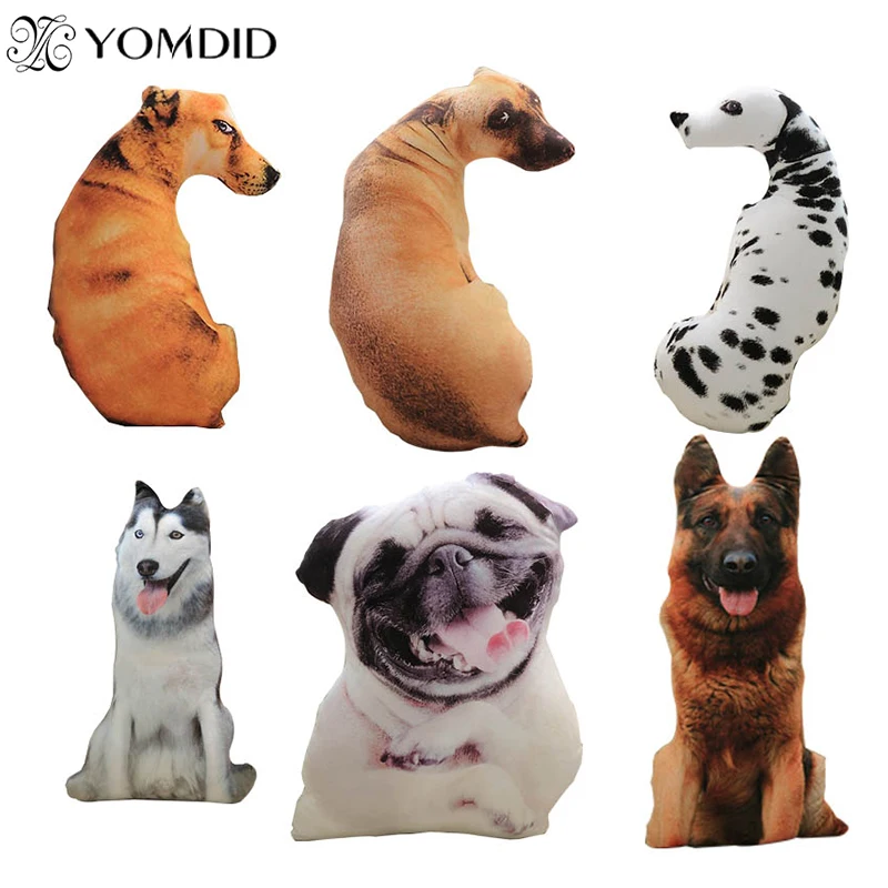 3D Puppy Shape Cushion Throw Pillow PP Cotton Inner Cartoon Puppy Sleeping Chair Pillow Plush Gift For Children Home Decor