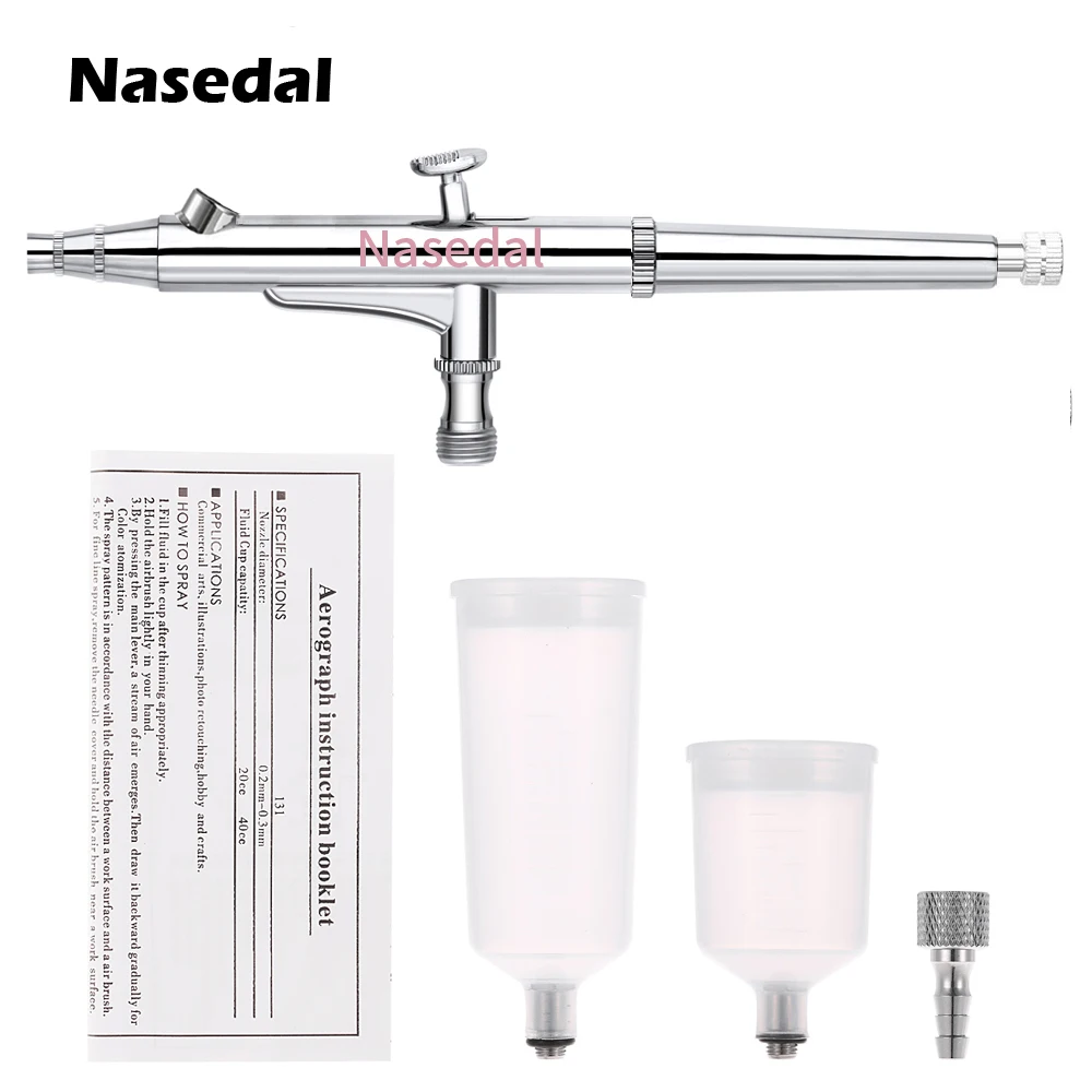 20cc 40cc Airbrush spray gun Gravity Feed Double Action Air Brush Cake Tattoo pistola de pintura aerografo Nail Tool 0.3mm