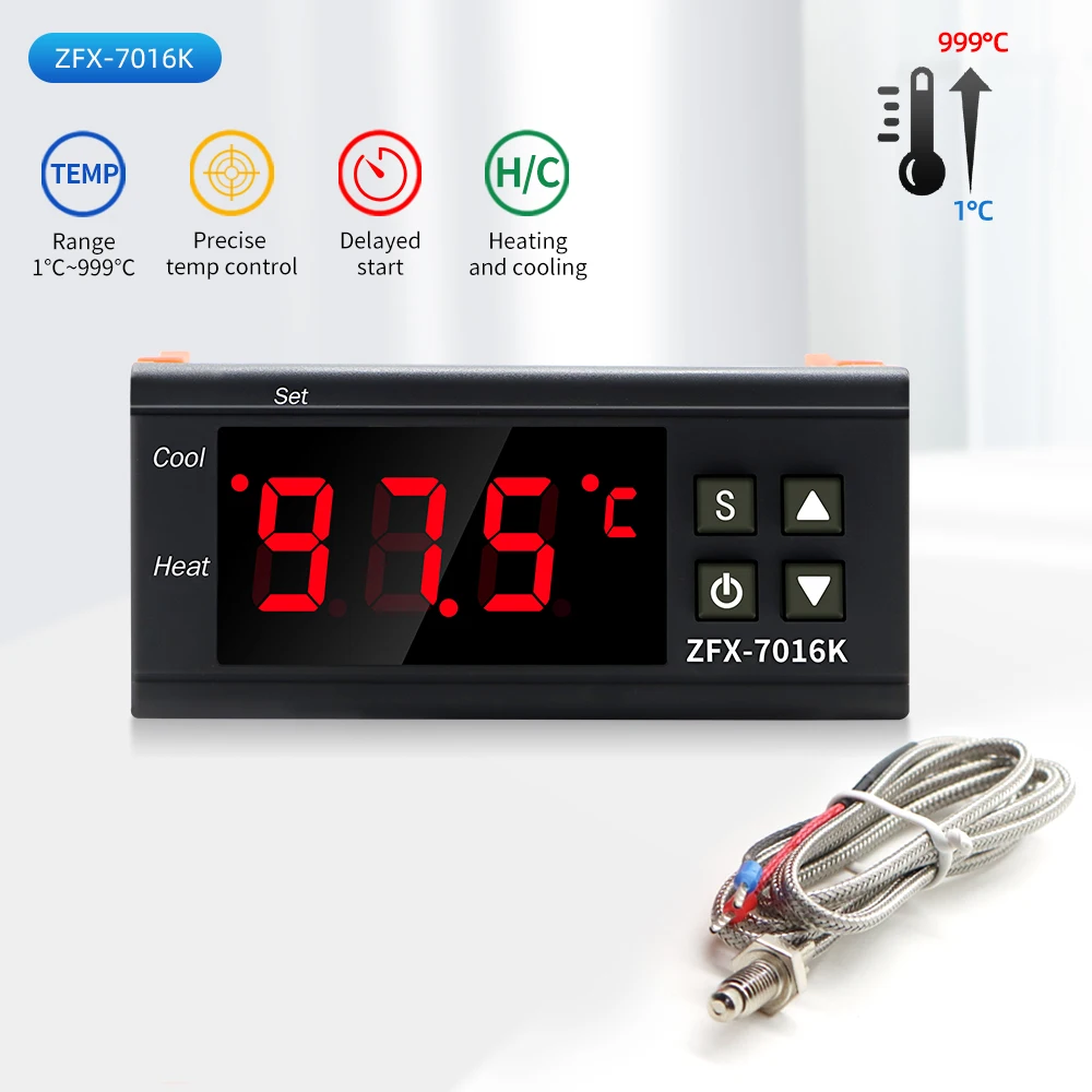 Digital Thermometer Home Thermostat 220v Thermoregulator Incubator Temperature Controller Burner Oven Control Switch with Sensor