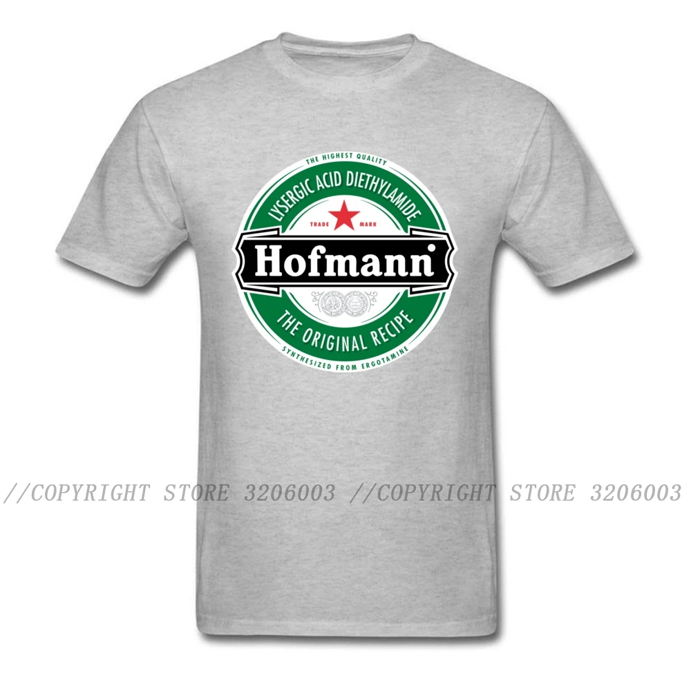 100% Cotton Hofmann LSD Beer Label Black T-shirt Men T Shirt Quality Cotton No Fade Digital Print Cartoon Tee Shirts