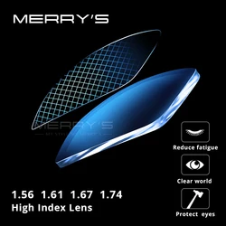 MERRYS Anti Blau Licht Blockieren Objektiv B2 Serie 1,56 1,61 1,67 Optische Brillen Objektiv Myopie Hyperopie Dünne HMC Linsen