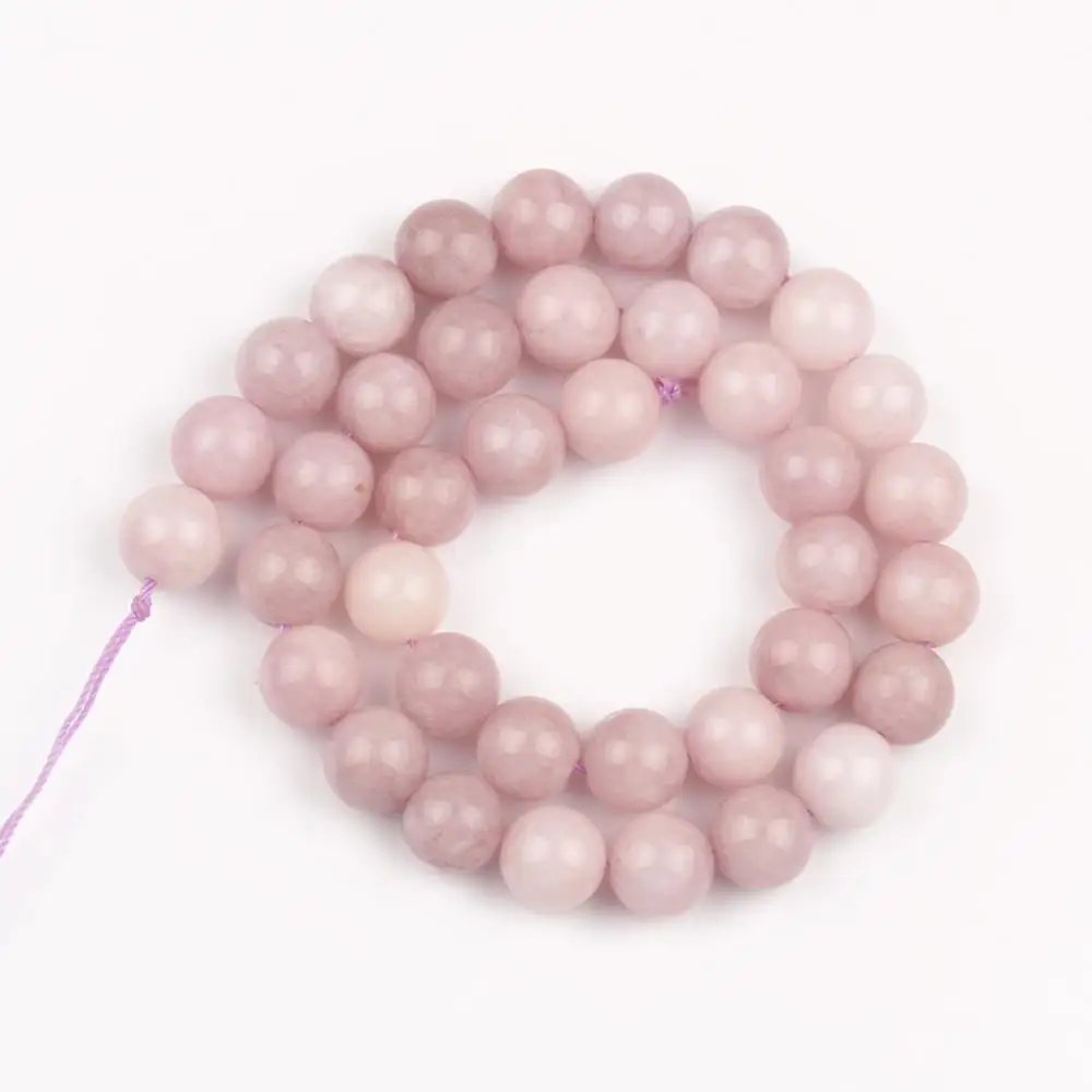 Natural Stone Beads 6/8/10mm Purple Kunzite Round Loose Spacer Beads for Jewerly Making DIY Bracelets 15inch