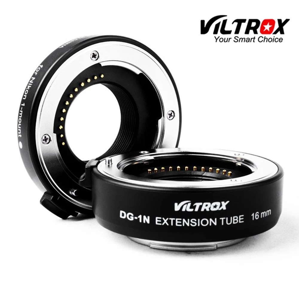 Viltrox DG-1N Auto Focus Lens Adapter Ring Macro Extension Tube Adapter 10mm+16mm for Nikon 1 Mount Camera Adapter V1 V2 J1 J2