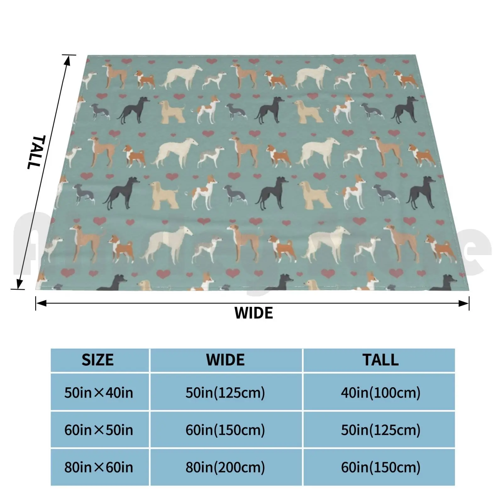 Sighthounds Blanket Fashion Custom Sighthound Whippet Iggy Greyhound Lurcher Italian Ibizan Pharaoh Galgo