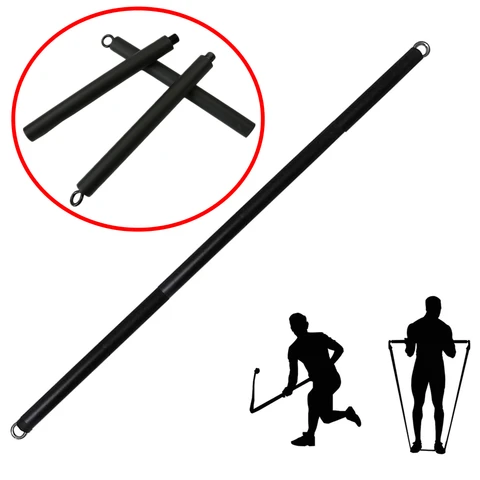 Barra de treino se encaixa em todas as faixas de resistência com clipe faixas de resistência portátil barra de exercício para fitness em casa ginásio treino corpo inteiro
