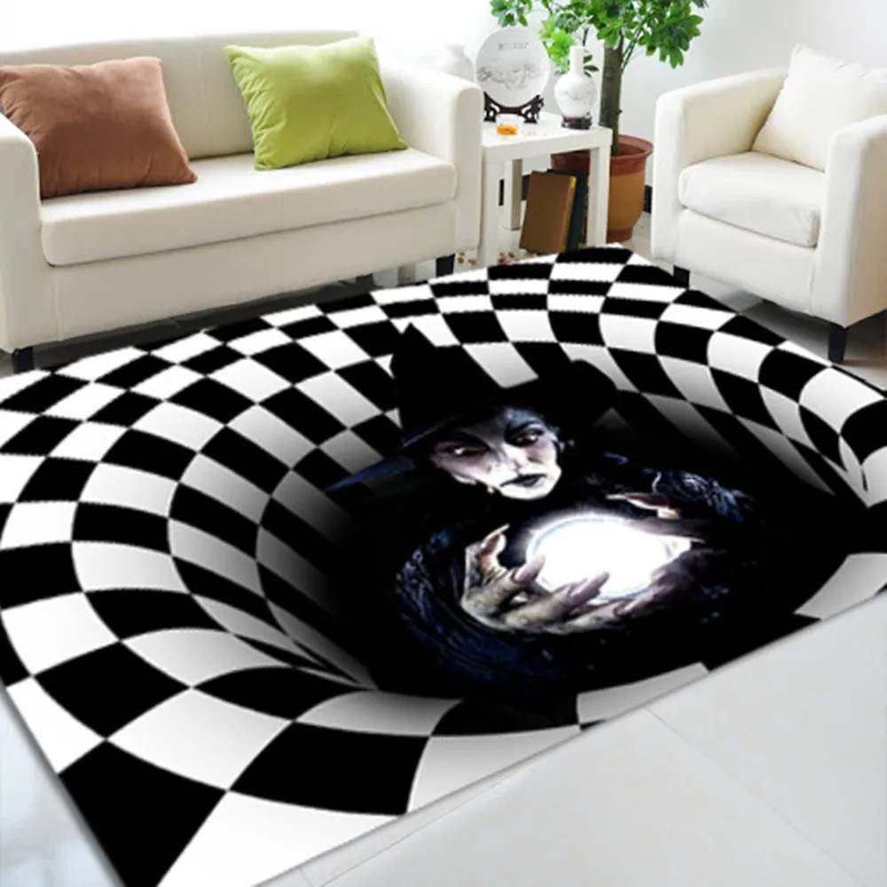 3D Vortex Illusion Christmas Area Rug new Year decoration Large Carpets Christmas Welcome Doormat for Xmas Home Decor Big Carpet