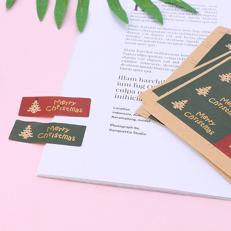 100Pcs Vrolijk Kerstfeest Pakket Seal Sticker Voor Gift Label Sticker Scrapbooking