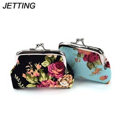 1PCS New Elegant Roses Canvas Mini Coin Purses Zero Wallet ,lady Zero Wallets and coin Bag Child Girl Women Change Purse