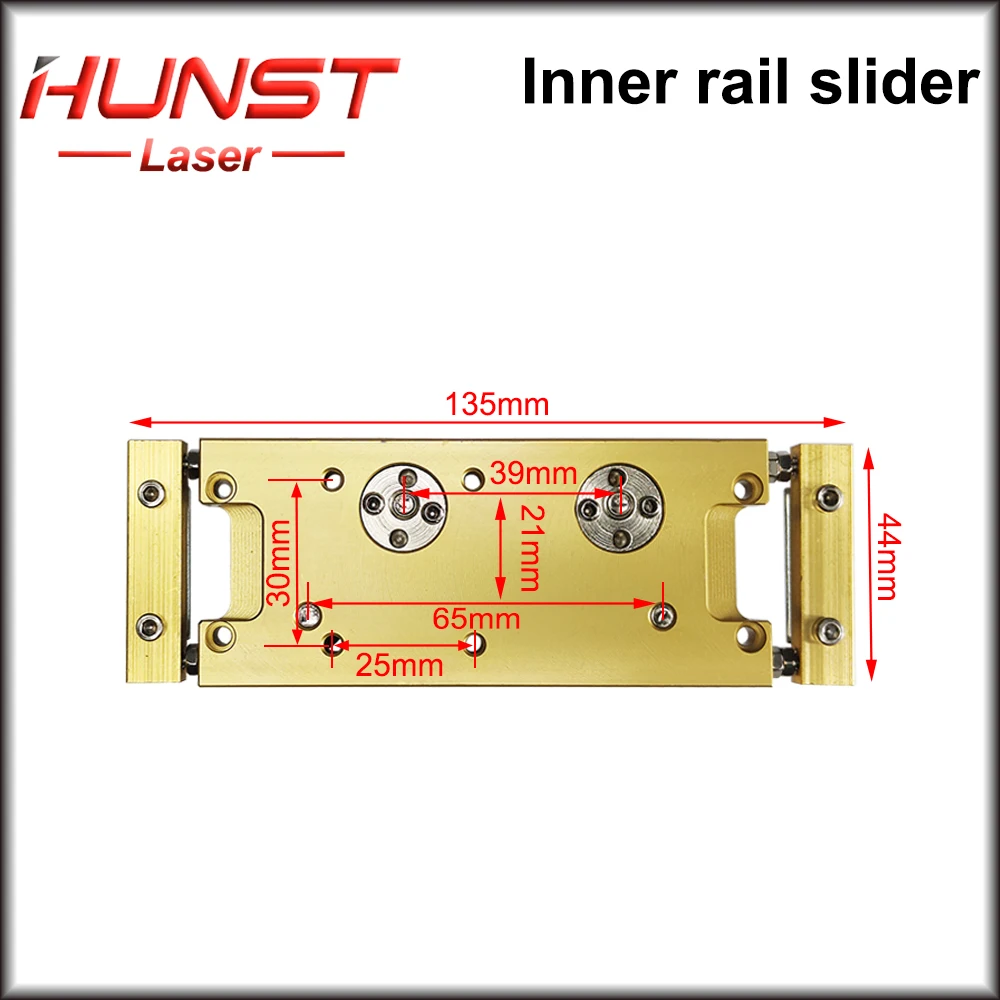 Hunst Gold Color Y Axis Inner Guide Rail Slider With Four Wheel Guide Rail Block For Laser Engraving Cutting Machine Spare Parts