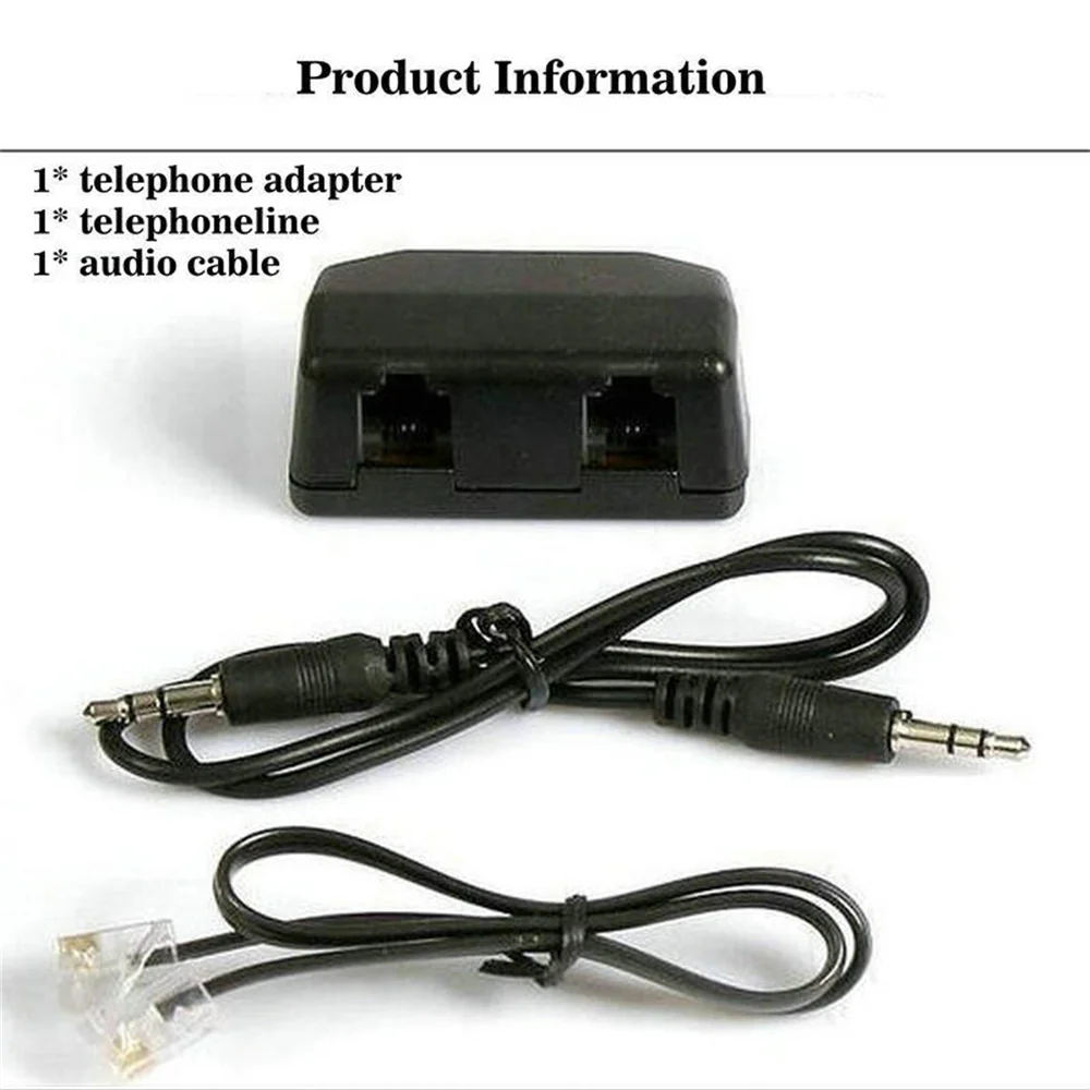 Telephone Adapter For Digital Voice Recorder Telephone Line Audio Cable Line-in Cable Support 3.5mm MIC Interface