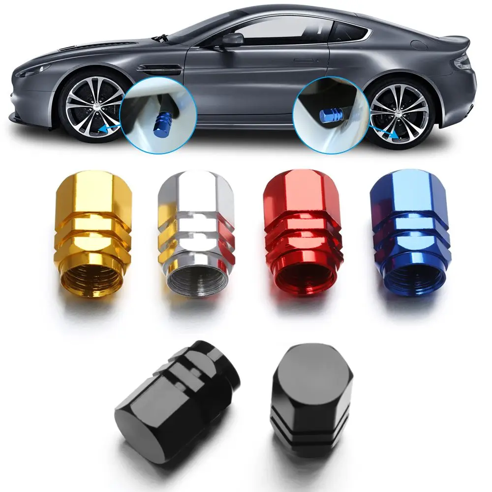 

4pcs 5 Colors Automobiles Motorcycles Airdust Waterproof Tire Valve Caps Rim Stem Covers Car Wheel Accessories Tyre Cap