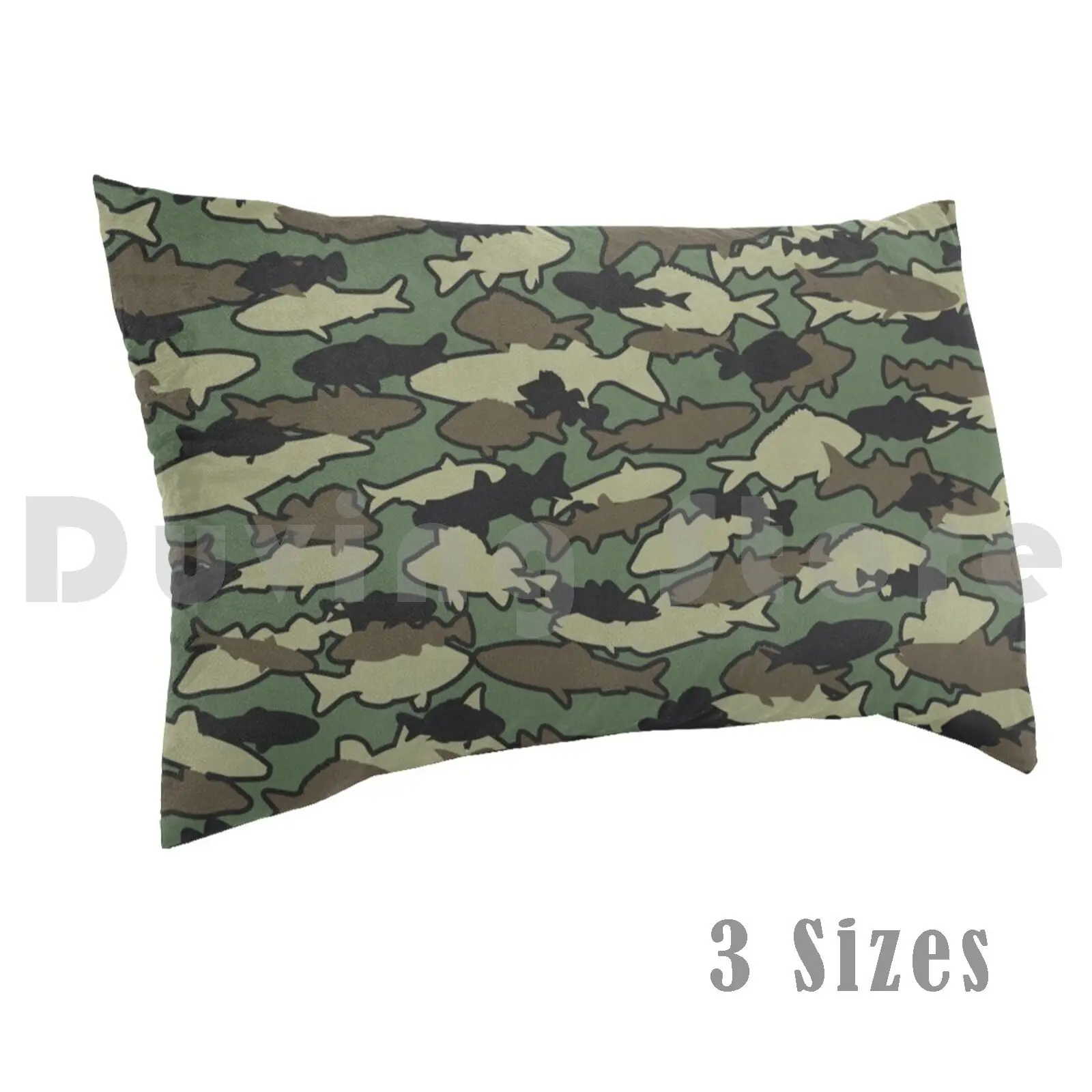 Fish Camo Jungle Pillow Case Printed 50x75 Fish Fishing Angling Angler Hunt Hunter Pattern Camo Camouflage