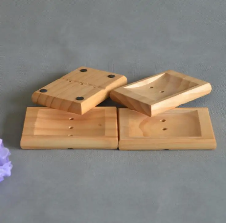 Natural Bamboo Wood Soap Dish Soap Tray Wooden Soap Dishes Box Soaps Holder Bathroom Accessories Storage Rack Wholesale