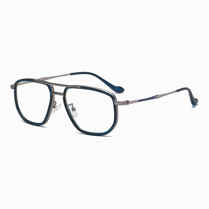 New TR90 Anti Blue Light Spectacle Frames Men's Simple Retro Eyeglasses Women's Fashionable Myopia Eyewears Metal Mirror Legs