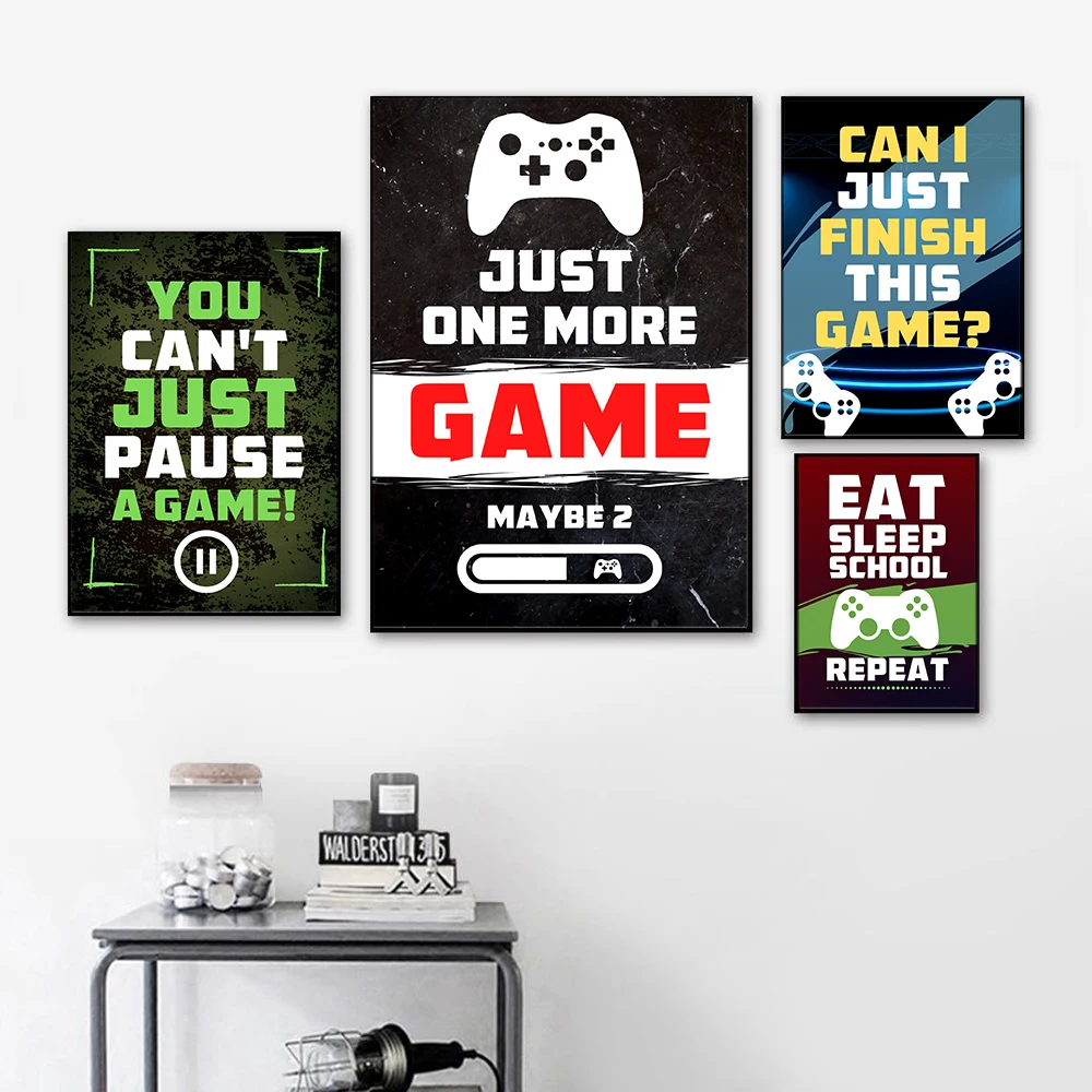 Video Game Wall Art Canvas Posters and Prints Gaming Room Decor Video Game Party Art Painting Pictures Boys Room Wall Decoration