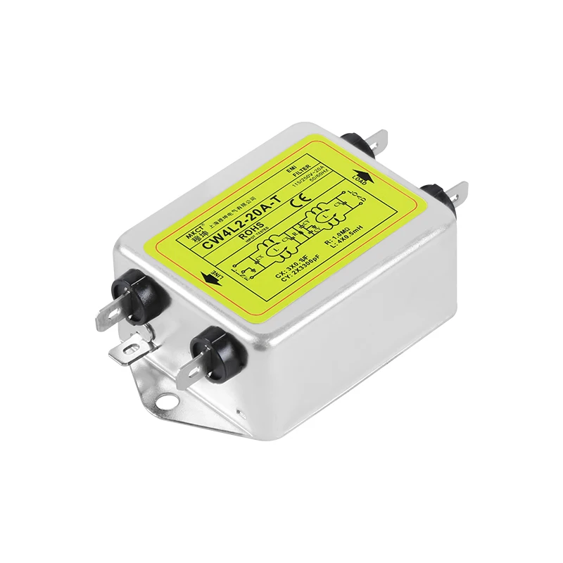 Insert Connection Single-Phase 220V EMI Filter Enhanced Bipolar CW4L2-3A/6A/10A/20A-T CW4EL2-3A/6A/10A/20A/30A-T Power Filter