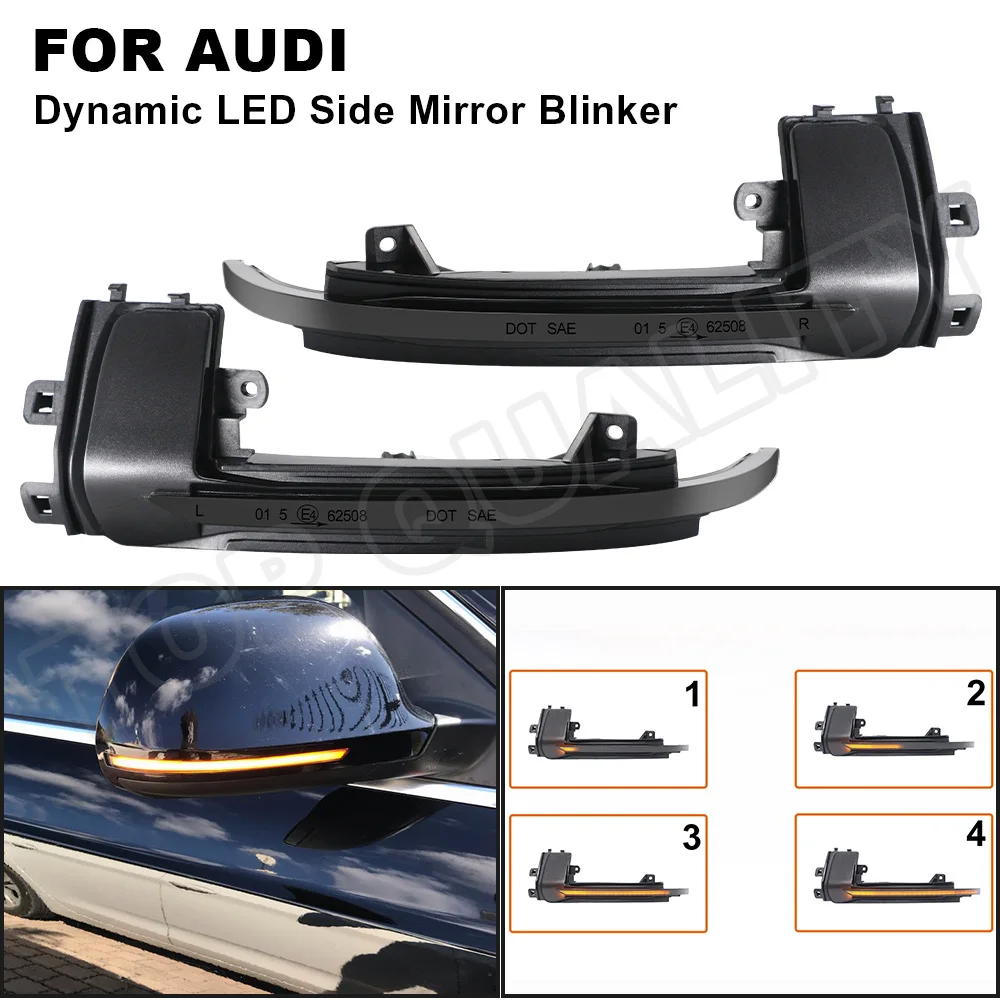 

For Audi A3 8P 2011-2013 A4 S4 RS4 B8 B8.5 A5 S5 RS5 Dynamic LED Side Wing Rearview Mirror Light Indicator Blinker Arrow flasher