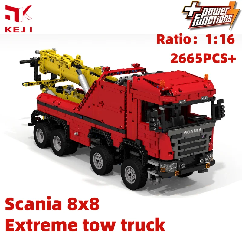 

KEJI RC Scania 8x8 Extreme Tow Truck MOC-0583 Rescue Vehicle Remote Control Building Block Bricks Kids Toys Christmas Gift