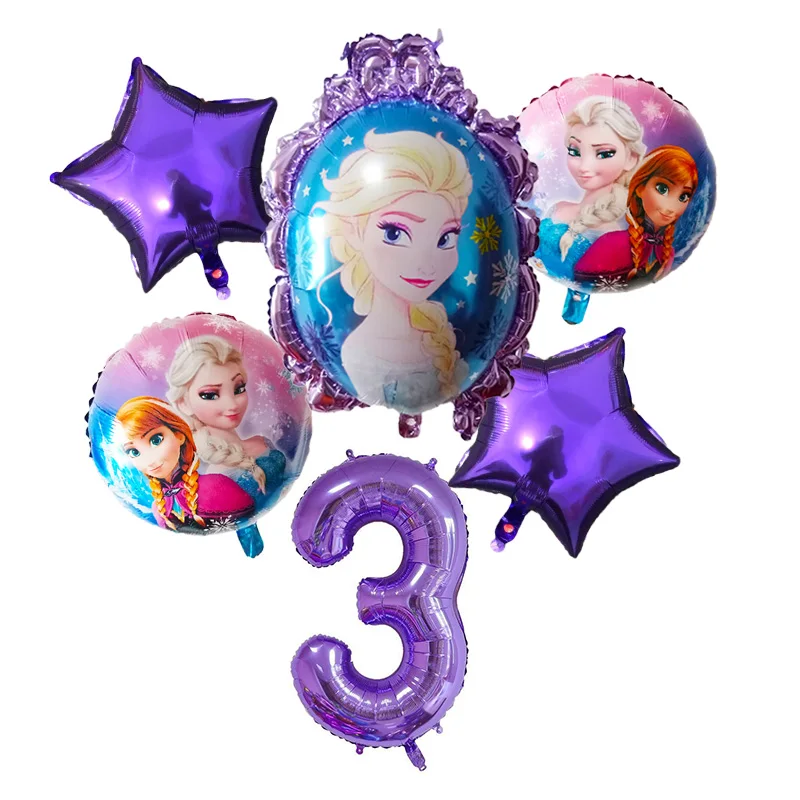 

6pcs/lot Disney Frozen Princess Elsa Foil Balloons 32in Number Birthday Party Wedding Decorations Supplies Baby Shower Kids Toys