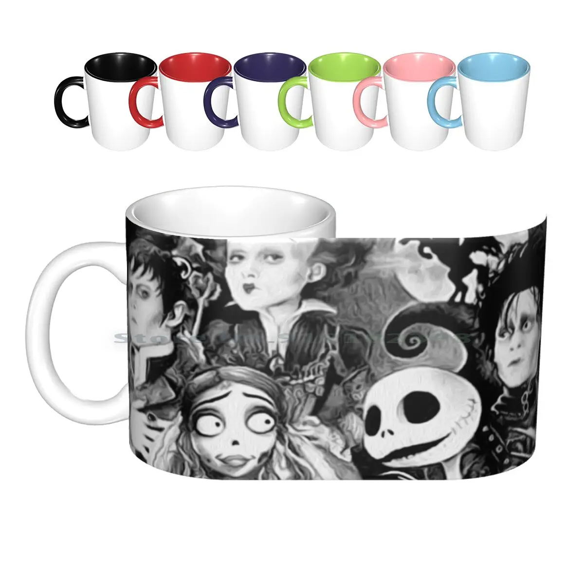 Never Underestimate A Woman Who Loves Tim Burton Movies And Was Born In December Ceramic Mugs Coffee Cups Milk Tea Mug Womens