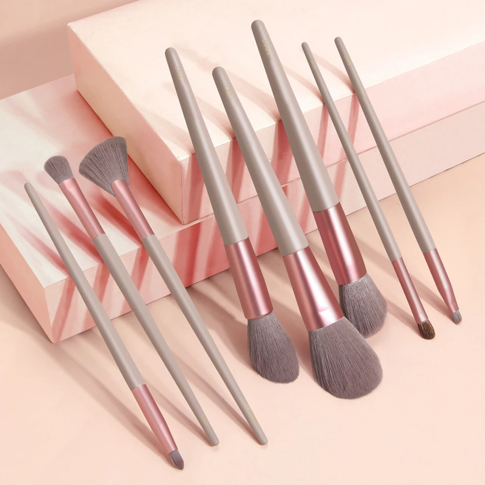 

8 pcs Professional Makeup Brushes Tool Set Powder Blush Foundation Eye Shadow Lip Fan Brush Cosmetic Kit