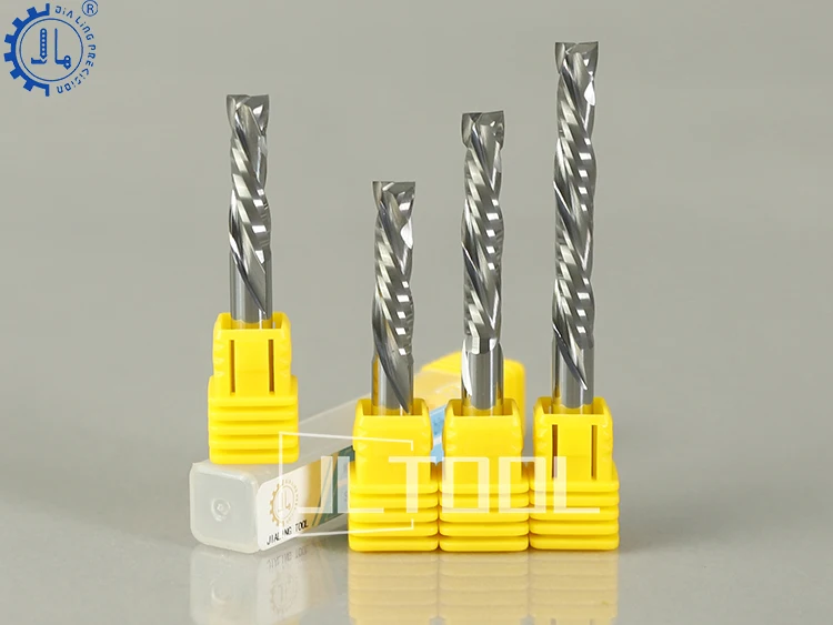 JIALING Two Flutes Up&Down Spiral Double Edge Compound End Mill For Acrylic Plexiglass And Solid Wood 2 Flute Milling Cutter