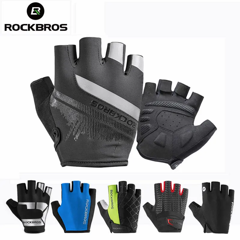 10 Style ROCKBROS Cycling Gloves Half Finger Breathable Bicycle Gloves MTB Road Bike Gel Shockproof Men Women Sports Equipment