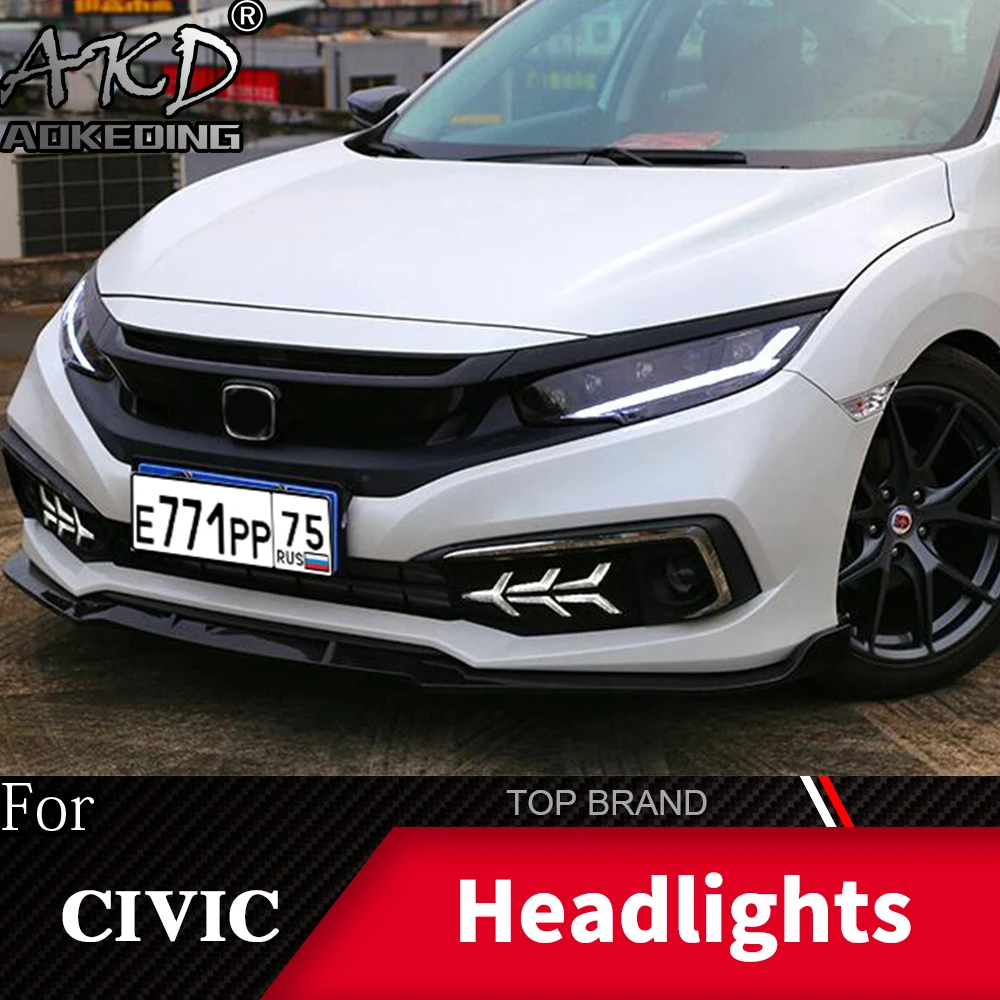 

Head Lamp For CIVIC X G10 2016-2019 Headlights Fog Lights Daytime Running Lights DRL H7 LED Bi Xenon Bulb Car Accessories CIVIC