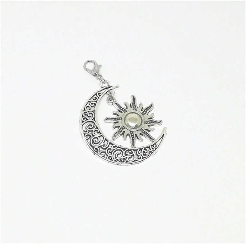 1 Pcs Sun Charm, Clip on Charm, Crescent Lobster Buckle, Sun and Moon Jewelry Celestial, Boho Jewelry Materials Dropshipping