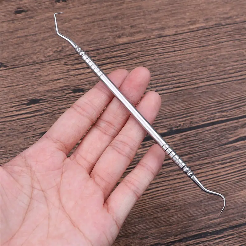 1pcs Teeth Clean Hygiene Probe hook Pick Stainless Steel Dental Tool Double Ended Dental Explorer Instrument