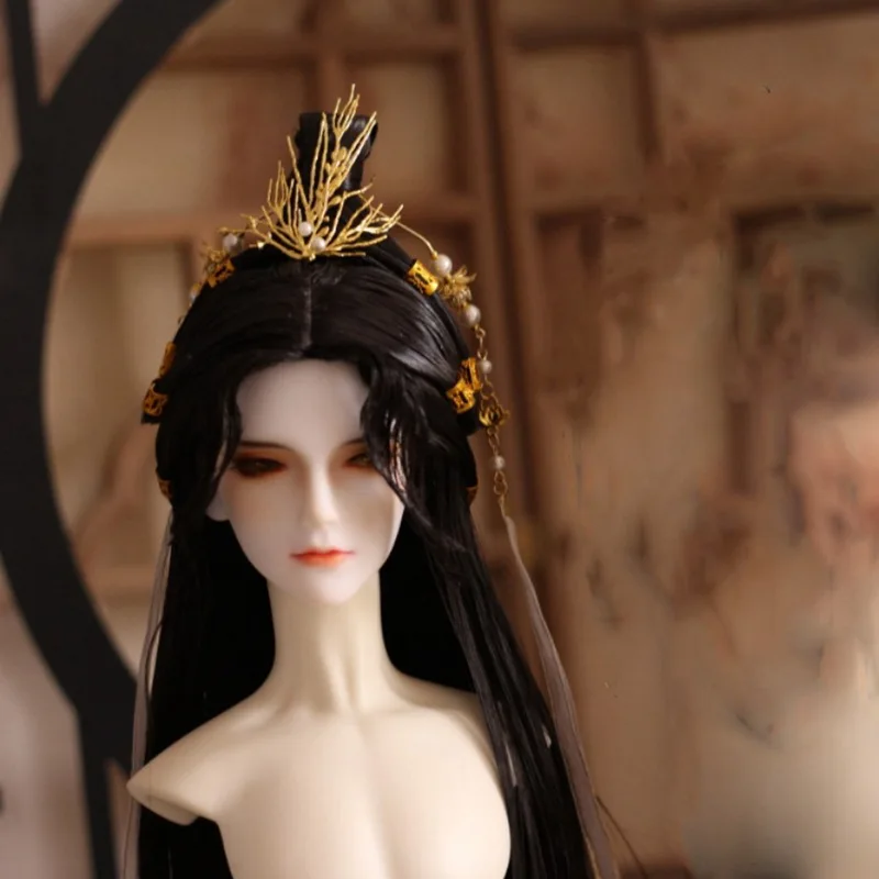 1/4 1/3 BJD parrucca Costume antico Hanfu capelli lunghi Vintage Samurai parrucche per BJD/SD MSD SD13 SSDF Strong Uncle Doll accessori 1041