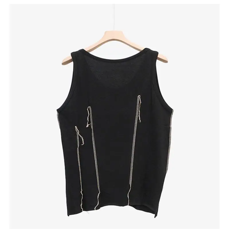 

Мужской телефон, новый темный круглый воротник, дизайнерский свободный Молодежный Модный Универсальный жилет