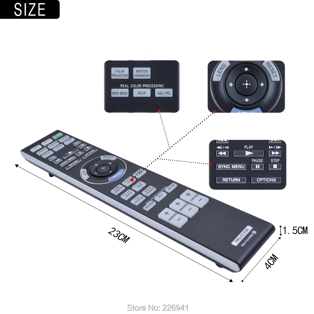 Uso del control remoto para sony RM-PJVW85 VPL-VW85 VPL-VW90ES VPL-HW20 VPL-HW15 control remoto teleconamde fernbedienung