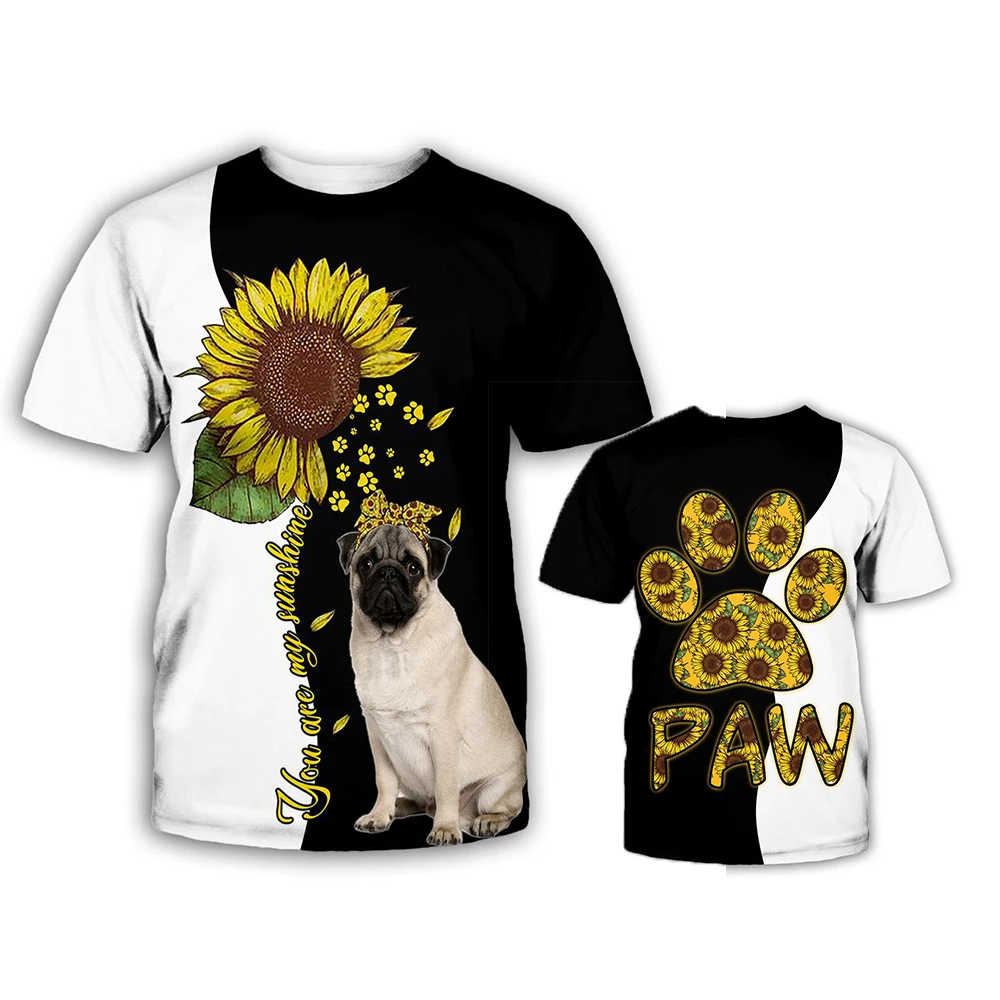 HX Chihuahua Men T-shirts You Are My Sunshine Letter Dog Print Tops Casual Short Sleeve Women TShits Harajuku Men Clothing