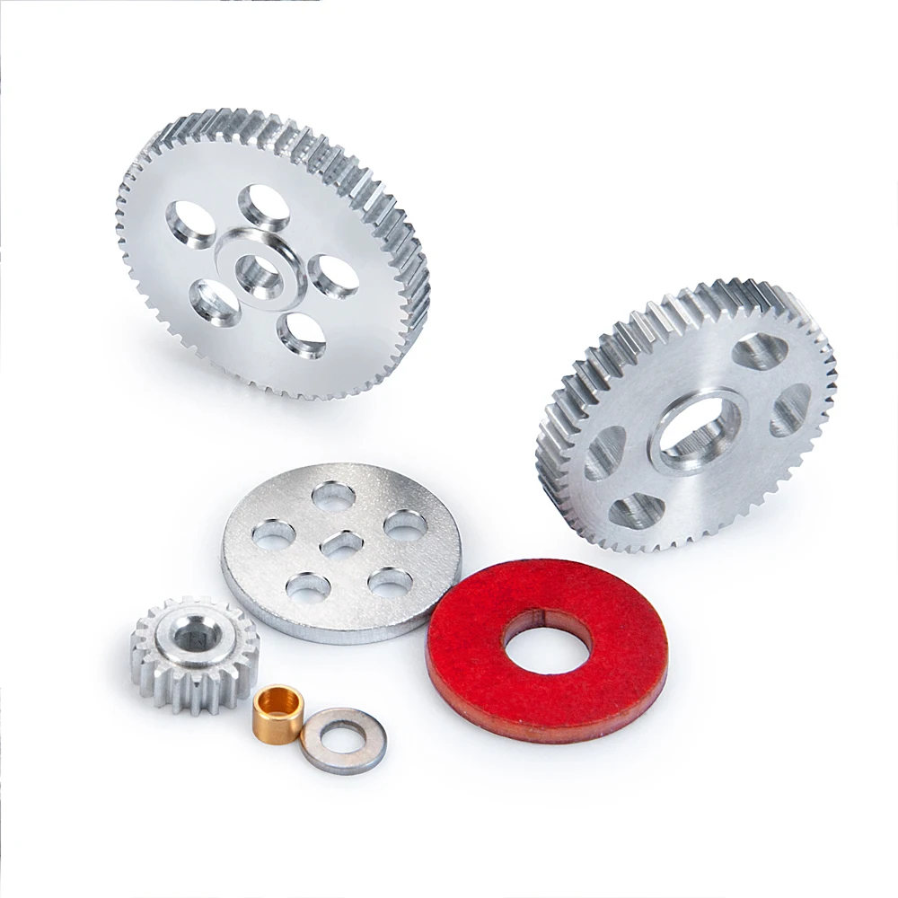 YEAHRUN Metal Transmission Gear Gearbox Gears Set 19T 51T 55T for 1/24 RC Crawler Car Axial SCX24 All Series Upgrade Parts