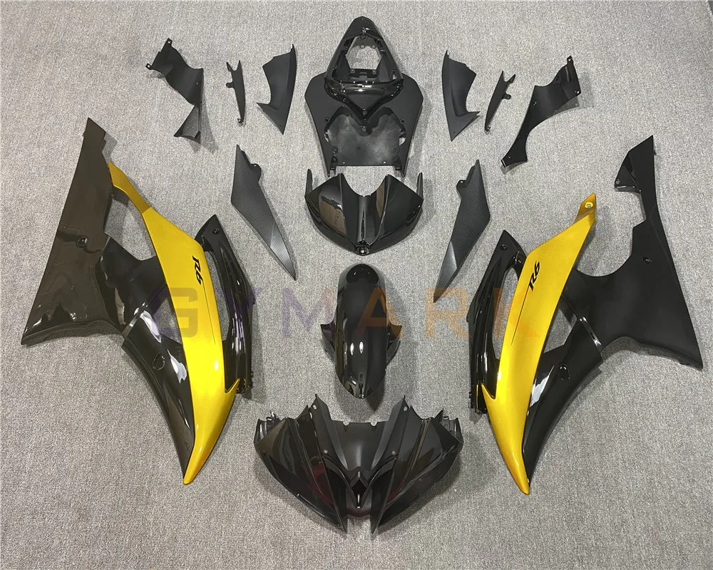 Motorcycle new injection body black gold fairing kit for YZF600 YZFR6 YZF-R6 2008 2009 2010 2011 2012 2013 2014 2015 2016  08-16